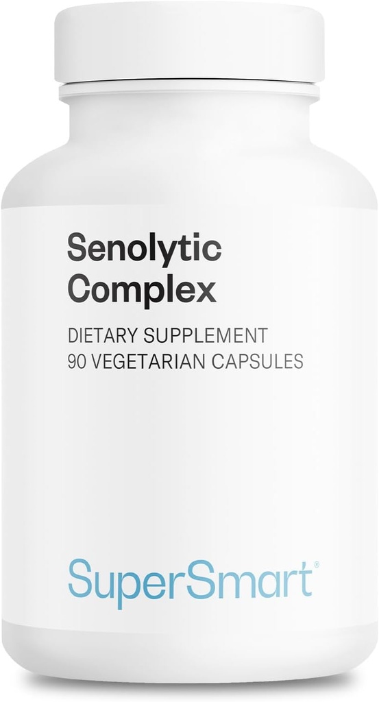 Supersmart - Senolytic Complex (Advanced Formula) - with Fisetin, Quercetin, Bromelain - Patented Ingredients - Senolytic Supplement | Non-GMO & Gluten Free - 90 Vegetarian Capsules
