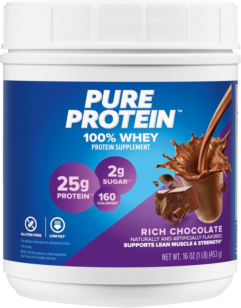 Barras de proteína puras, alta proteína, nutriciosas serpientes para apoyar la energía, bajo azúcar, sin gluten, mantequilla de maní de chocolate, 1,76oz, paquete de 4