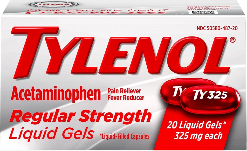Tylenol Regular Strength Liquid Gels, 20 Count
