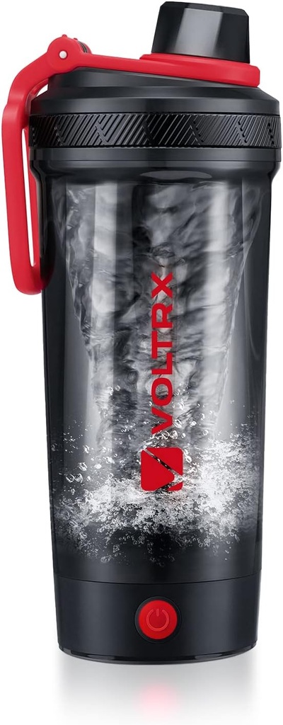 VOLTRX Shaker Bottle, Gallium USB C Recargable Mezclador eléctrico Protein, Copas de Shaker para sacudidas Protein y sacudidas de repuesto, BPA Gratis, Hecho con Tritan, 24oz, Rojo