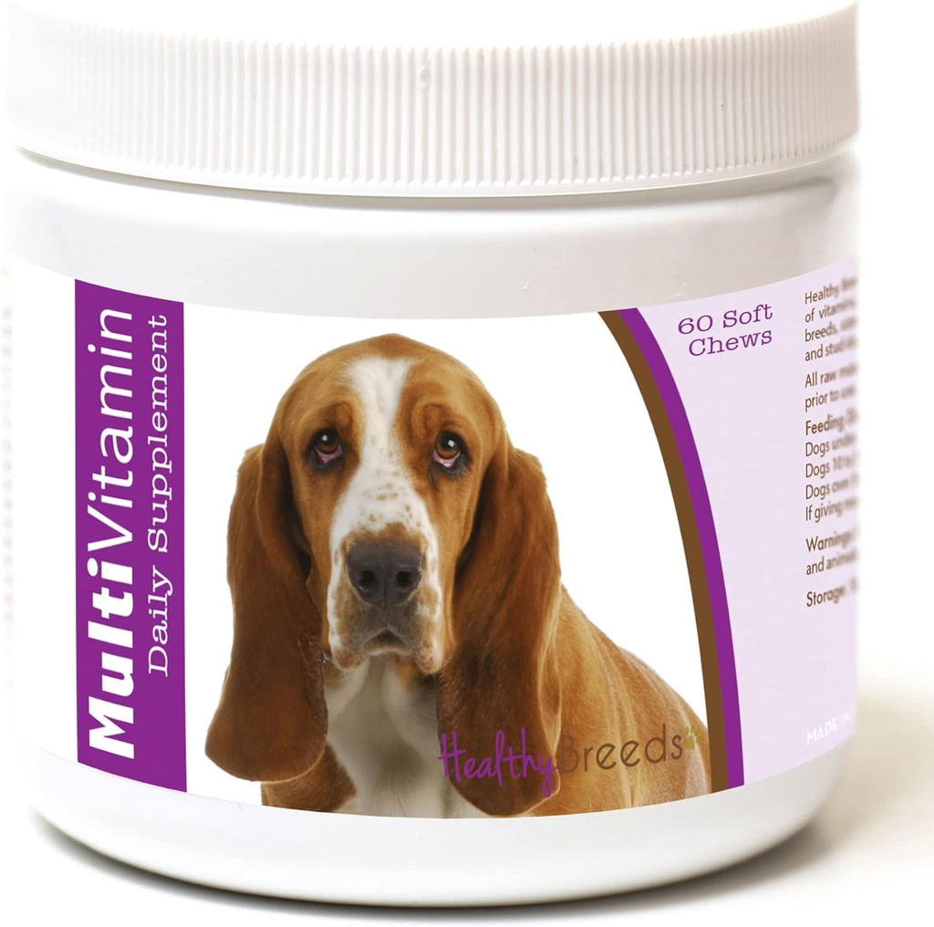 Hierbas saludables basset Hound Multi-Vitamin Soft Chews 60 cuenta