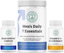 Conjunto de Vitality para Hombres: Complejo de Apoyo al Cerebro, Hombres Daily 7 Essentials, y Vitamina D3 + K2