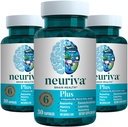Suplemento cerebral NEURIVA Plus para memoria, concentración + función cognitiva con fosfatidilserina y neurofactor, VIT B6 &amp; B12, 30 cápsulas de cuenta (3 Pack)