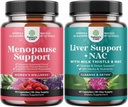 Bundle of Menopause Supplement for Women with Dong Quai, Vitex Chaste Berry " Black Cohosh and Liver Support NAC Supplement with Milk Thistle, Artichoke, Choline " Beetroot for Detox " Repair