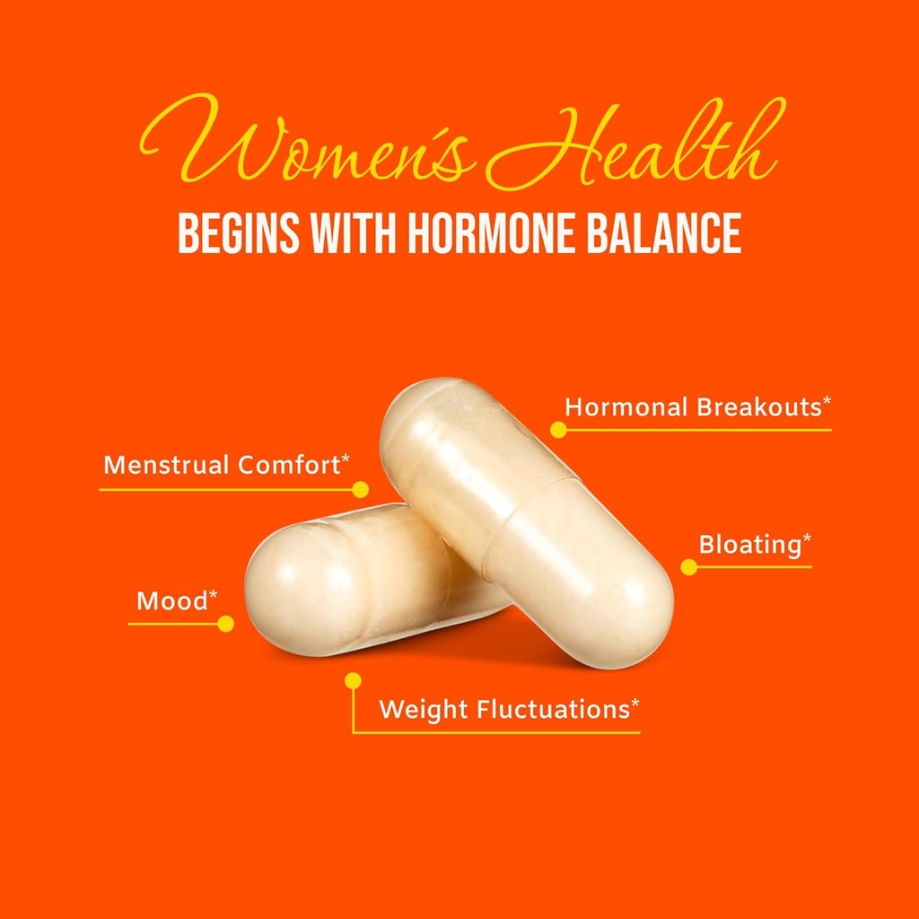 DIM Estrogen Supplement for Women - Hormone Balance & Harmony Support for Menopause, PCOS & Hormonal Acne with Antioxidant Properties - 300 Mg, 60 Count (Pack of 1)