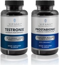 VITASEI Testronix Booster para Hombres (60 cápsulas) + Prostabionic Prostate Suplementos dietéticos para Hombres (60 cápsulas)