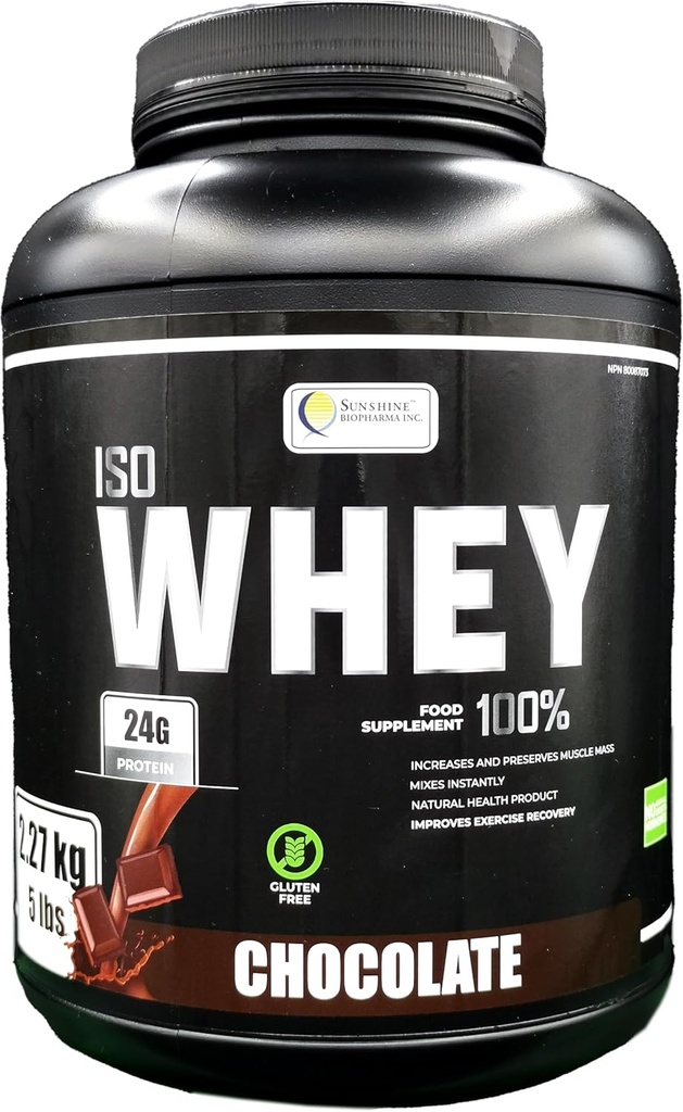 IsoWhey Protein Powder 5lb (2.27kg), Proteína de suero ultra filtrado para mantener y aumentar la masa muscular magra en un cuerpo fuerte del mago (Chocolate)