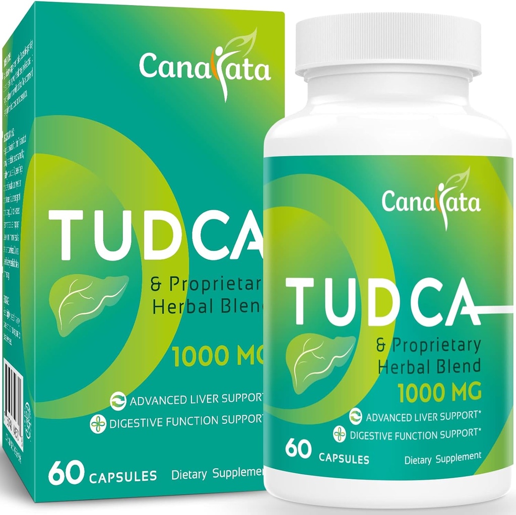 TUDCA Liver Support Suplementos 1000mg - 60 cápsulas Vegan, UDCA Sal de Bile con Milk Thistle Herbal Blend Formula for Liver Cleanse Detox &amp; Repair