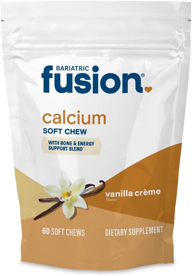Bariatric Fusion Bariatric Calcium Supplement Chews ← Calcium Citrate con Vitamina D3 Bariatric Vitamina TENIDO Sugar Free Chewable TEN 500mg ANTE VENDIENCIA ANTE 60 Conteo