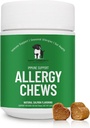 Alivio de la alergia: Soothe Itchy Dogs with Immunity Support – Cerdos de alergia al perro, Probióticos para perros, alergias estacionales, Skin and Coat Suplemento - 60 Bites de Tasty, Brown