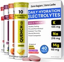 Quench Electrolyte Tablets 40 Cuenta Hydration Instant, Electrolytes, Fasting Electrolytes No Sugar for Optimal Hydration Support Not Powder - Watermelon, Orange, Mixed Berry, Lemon Flavors