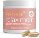 Boobie Relax Mom, Postpartum Stress Support Supplement ¦ Lactation Aprobado Silencio Mood y Energy Support with Ashwagandha & L-Theanine, 60 Capsules