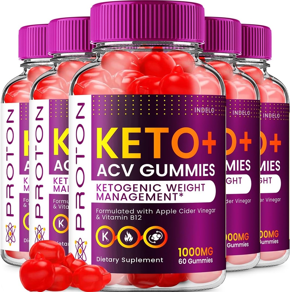 (5 Pack) Proton Keto ACV Gummies Advanced, Proton Keto + ACV Gummies 1000mg, Protein Keto + ACV Apple Cider Vinegar Gummy Proton Gummies Comentarios, Proton Keto+ACV Vitamina B12 (300 Gummies)