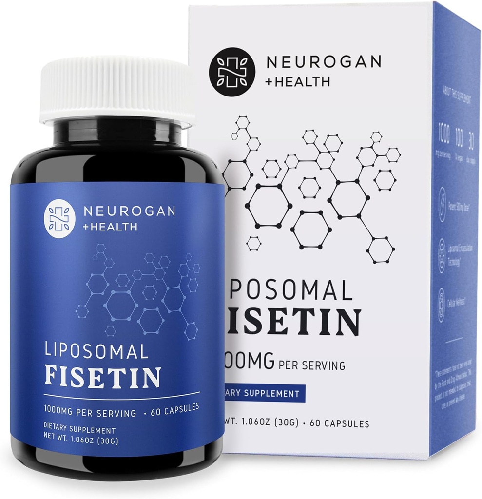 Neurogan Liposomal Fisetin 500mg Por Serving ¦ Enhanced Absorption Suplementos cerebrales para la memoria y el foco ← Saludable Aging Fisetin Suplementos de polifenol, 30,000 Total, 60ct