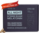 Dream Natural Sleep Aid for Adults – Suplemento de sueño con Time Release Melatonin, Magnesium, Ashwagandha, B6 &amp; Chamomile – Non-Habit Forming Sleep Vitamins – 60 cápsulas Gastos