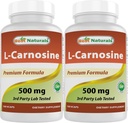 Mejores Naturales L-Carnosina 500 mg 100 Vcaps (100 Cuenta (Pack de 2))