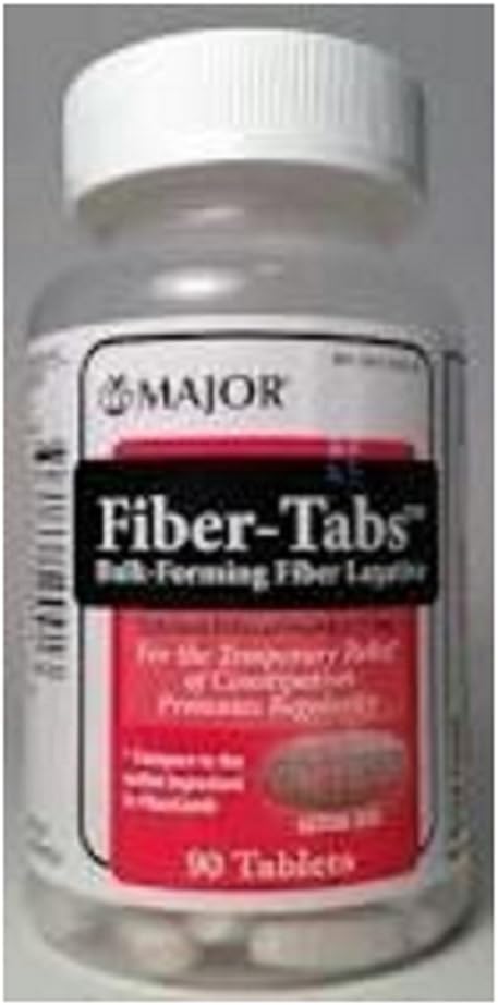 MAJOR Fiber-Tabs Tablets 500 Mg - Tablas de fibra para hombres y mujeres - Alivio de estreñimiento ocasional para adultos - 90 Tabletas - Pack de 6