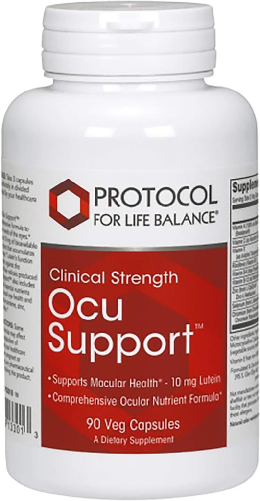 Protocol For Life Balance - Ocu SupportTM (Clinical Strength) - Fórmula completa con Lutein para apoyar la función ocular general de la salud macular - 90 cápsulas