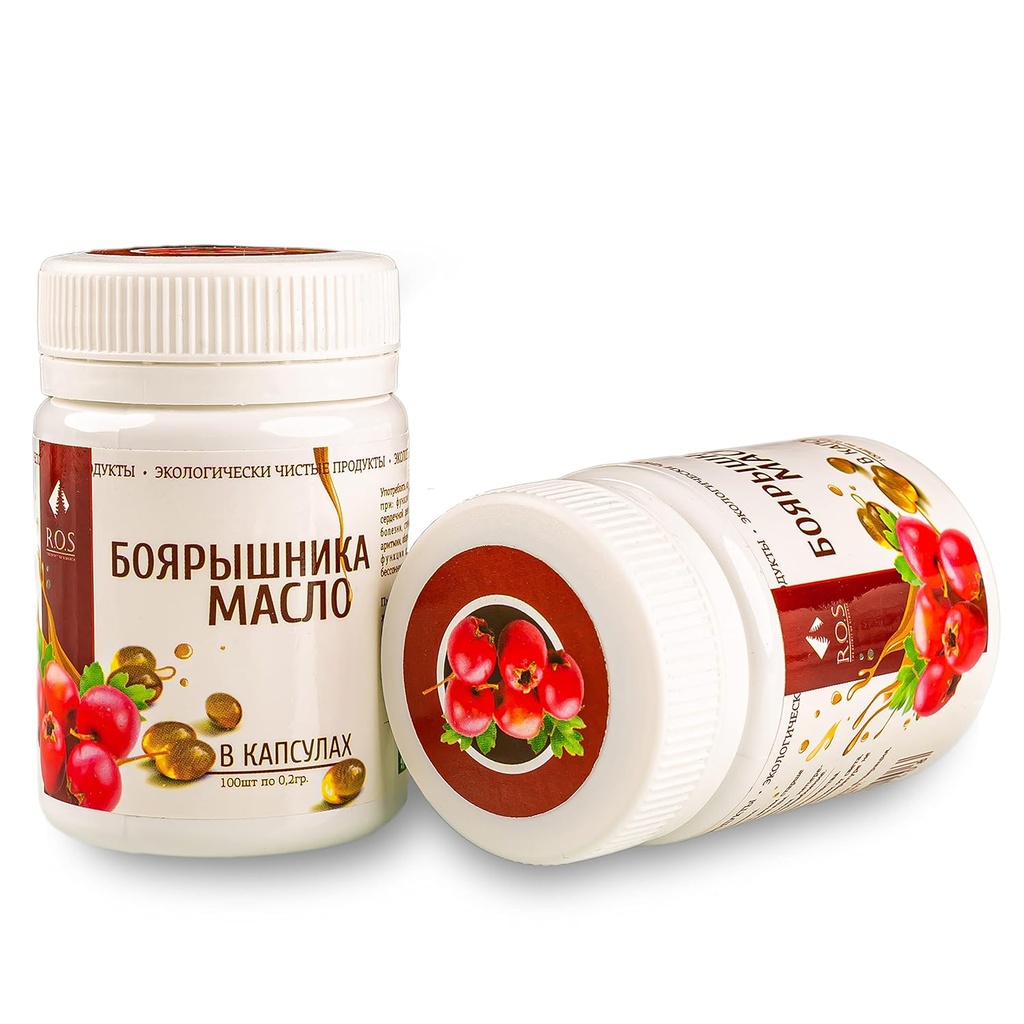 Siberian Hawthorn Oil 200 Capsules Extra Virgin Cold Pressed (2 Pack)