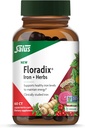 Floradix Iron + Herbs - Suplemento de hierro para el apoyo energético saludable* - Apoyo a la formación de células rojas de sangre - Vegan, no GMO, libre de gluten, libre de soya - 60 Liquid Phyto-Caps