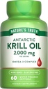 La verdad de la naturaleza Antártida Krill Oil 2000mg Softgels tención 60 Cuenta  durable Omega-3 con EPA &amp; DHA ← No Gluten Suplemento Libre