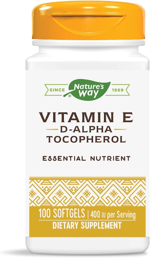 Camino de la Naturaleza Vitamina E D-Alpha Tocopherol - 268 mg por por porción - Antioxidante - Nutriente esencial para células musculares del corazón* - Gluten Free - 100 Softgels
