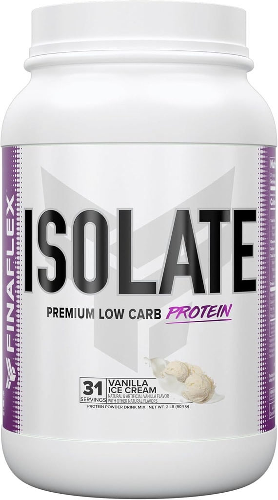 FINAFLEX Isolate, Vanilla Ice Cream - 2 lb - 25 gramos de Iso Protein Por Serving - Milkshake-Like Taste - Zero Sugar, Zero Fat & Gluten Gratis - 31 Servings