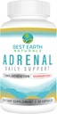 Mejores Naturales de la Tierra - Soporte Adrenal para Adultos - Basil Santo, B C Vitaminas, L-Tyrosine, Rhodiola Rosea Root, Ashwagandha Suplementos para Gerente de Cortisol Apoyo - 30 Day Supply