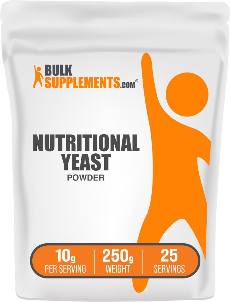 BulkSupplements.com Polvo de Levadura Nutricional - Suplemento Superalimentario, con vitaminas B esenciales, Suplementos de Levadura Nutricional - Vegan & Gluten Gratis, 10g por Serving, 250g (8.8 oz) (Pack of 1)
