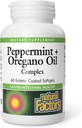 Natural Factores, Peppermint &amp; Oregano Oil Complex, Digestive Aid for Gastrointestinal Health, 60 softgels