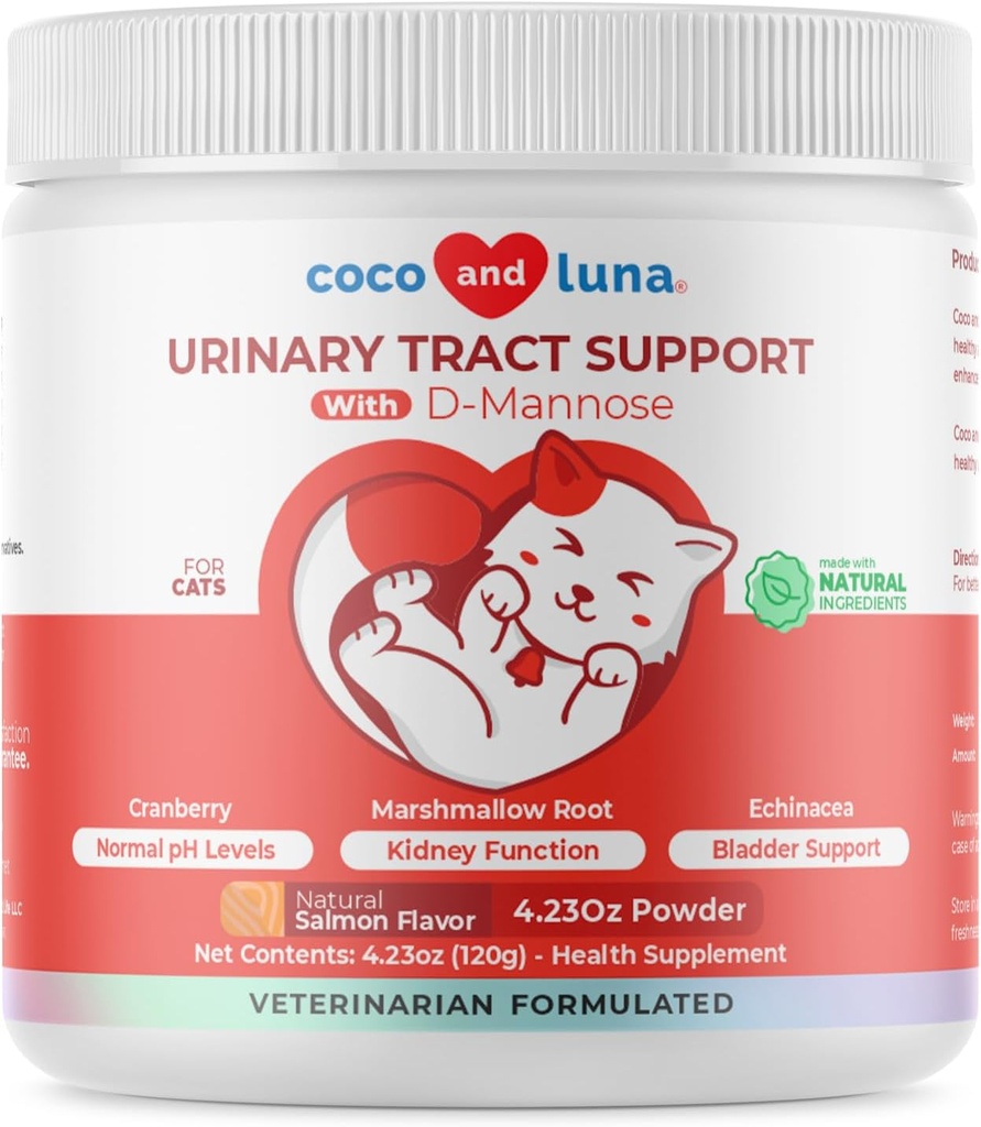 Arándano para gatos - Apoyo a la Incontinencia, Apoyo a la Tracto urinaria, Cat UTI, Apoyo a la vejiga, 120g Polvo
