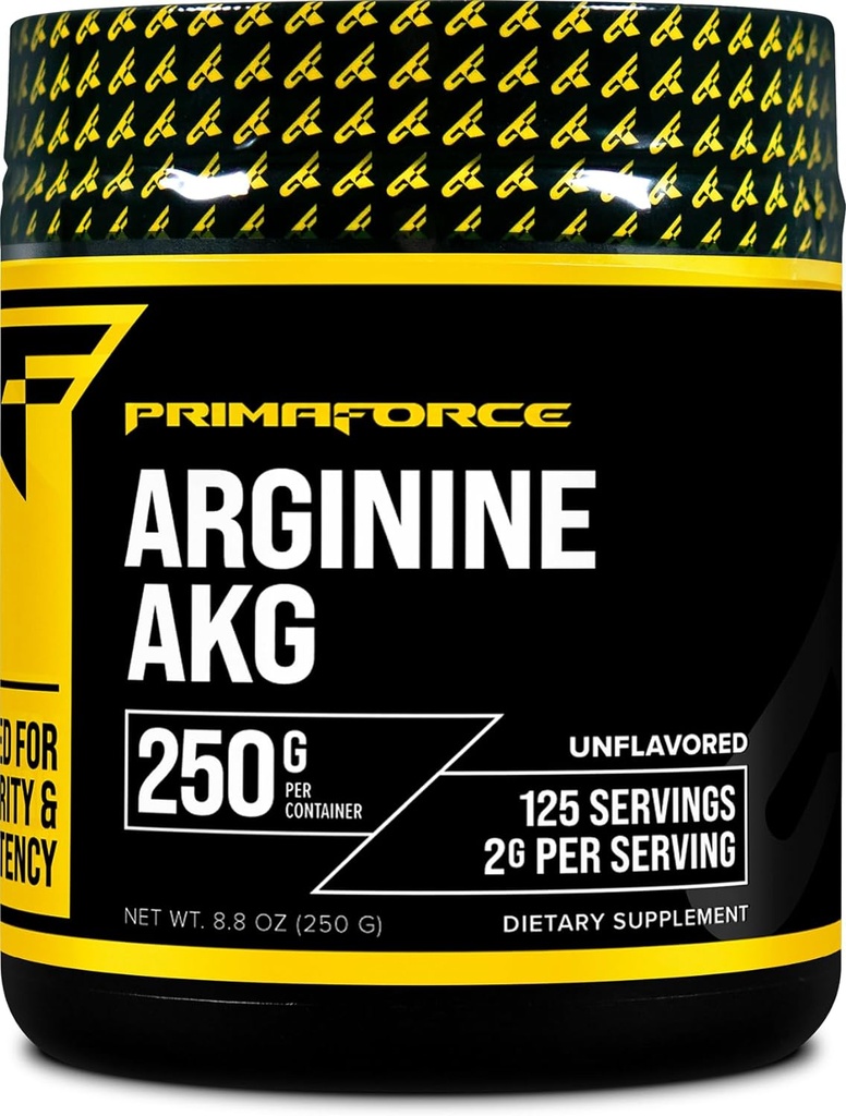 PrimaForce AAKG Arginine Powder, 250 gramos (L-Arginine y Alpha-Ketoglutarate Acid) Suplemento de entrenamiento Premium, No GMO, Vegan, Gluten Free