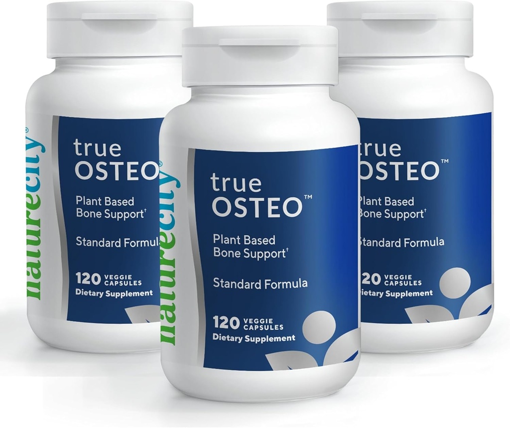 NatureCity True-Osteo Plant-Based Supplement for Bone Strength ← AlgaeCal Calcium &amp; Magnesium, Plant-Based Vitamin D3, Vitamina K2, Silicio sobre Stomach (360 cápsulas)