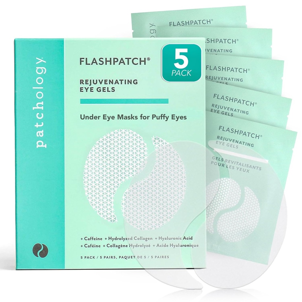 Patchology Under Eye Gel Patches – Natural Eye Masks for Puffy Eyes, Dark Circles &amp; Eye Bags, Soothing Skincare Treatment for All Skin Types, Beauty & Personal Care Essentials (5 Pares)