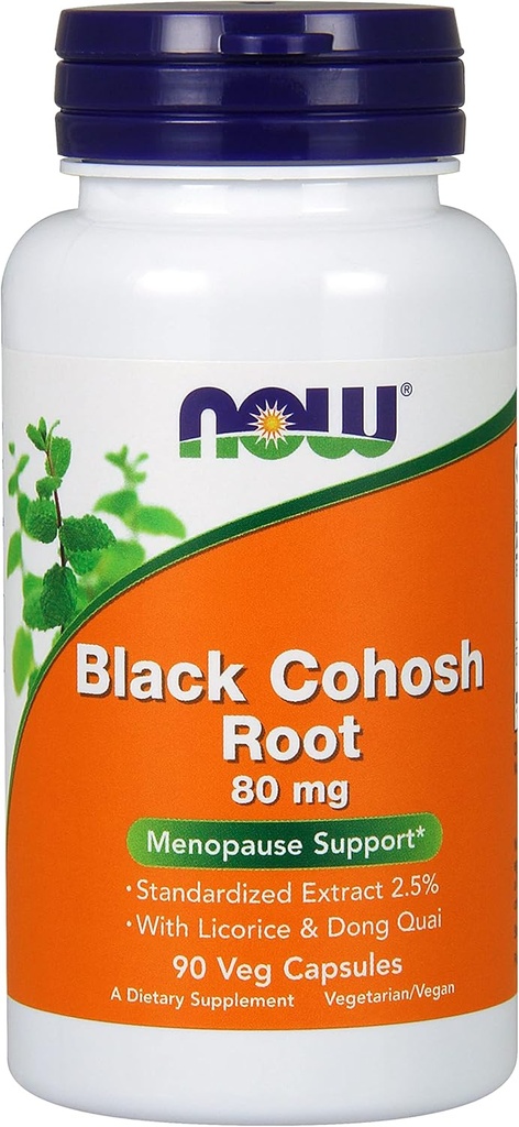 NOW Black Cohosh 80 mg, 90 Count (Pack of 2)