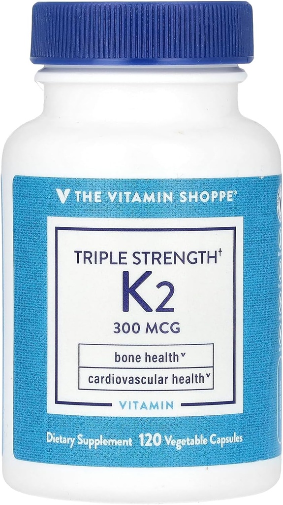 Triple fuerza vitamina K2 a " Bone Health a" 300 MCG (120 cápsulas vegetales)