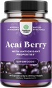 Naturalezas Artesanía Acai Berry Antioxidante Apoyo Perder peso Suplemento para Mujeres y Hombres - Vitaminas Minerales Antioxidante Fórmula Apoya Sistema Inmunitario y Boost Energy Cognitive Health - 60 Serviciones