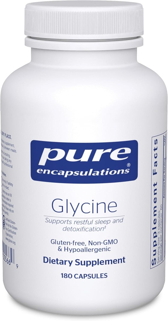Pure Encapsulations Glycine - Supports Restful Sleep & Liver Detox* - Liver Supplement - Vegan &amp; Gluten-Free - 180 Capsules