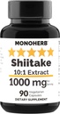MONOHERB Shiitake Mushroom Extracto 1000 mg - 90 cápsulas vegetarianas