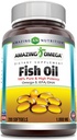 Increíble aceite de pescado de Omega 1000 mg Suplemento de Softgels TENGA-3, 180 mg EPA. 120 mg DHA TENIDO alta potencia (200 conteo)