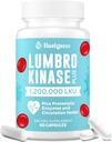 Suplemento de Lumbrokinase, 1.2 Millones de LKU - 120mg cápsulas, Potent Nattokinase Alternativa con Enzymes Proteolíticos y Herbal Blend