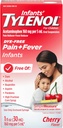 Tylenol Oral Suspension Medicina Líquida con Acetaminofeno, Reductor de la fiebre del bebé " Dolor de dolor para dolores menores " , Tornillo del dolor de cabeza " Dolor de dientes, Cereza libre de ojos, 1 fl. oz