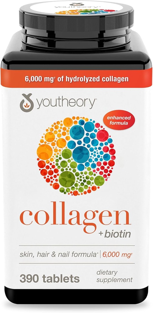 Teoría Collagen Advanced Fórmula con Biotina, 390 Cuenta (Pack of 1)