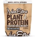 MAX EFFORT Plant Protein Powder, 19 G Pea Protein, Plant Based, Gluten Free, Low Carb, Protein Shake o Smoothie Mix, Meal Replacement, No Whey, No Sugar Substitutes, Chocolate Peanut Butter, 20 Srvg