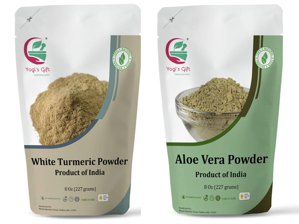 Multi pack | White turmeric powder + Aloe vera powder bundle | 8 oz each