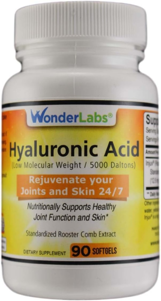 Wonder Laboratories 120 mg Hyaluronic Acid Rooster Comb Extract, Made from Injuv Rooster Comb Extract (90)
