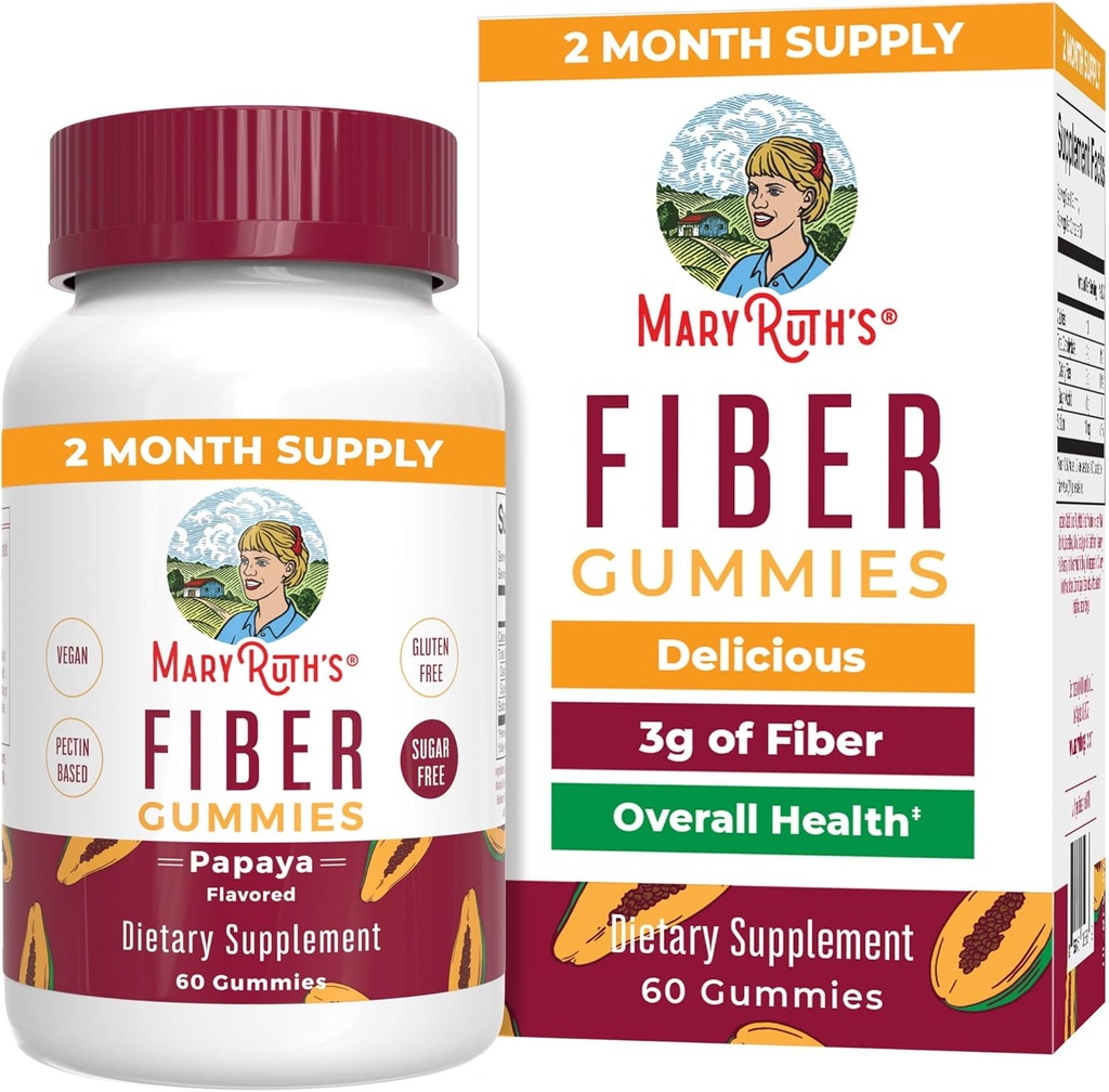 MaryRuth Organics Fiber Gummies for Adults TENIDO 2 Mes de Abastecimiento TENIDO Sugar Gratis TENIDO Soluble Fiber Supplement ← Gut Health &amp; Digestion Support TEN 3g Fiber per Gummy TEN Vegan ANTE 60 Conde