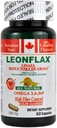 LEONFLAX, 100% Authentic Canadian Flax Seed, Mejora tu salud digestiva, 60 cápsulas, botella