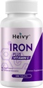Heivy Ferrous Sulfate 325mg (Iron 65mg), High Potency Iron Supplement for Women and Men, Iron Pills with Vitamin C, Ferrous Sulfate, Non-GMO - 240 Tablets Made in USA