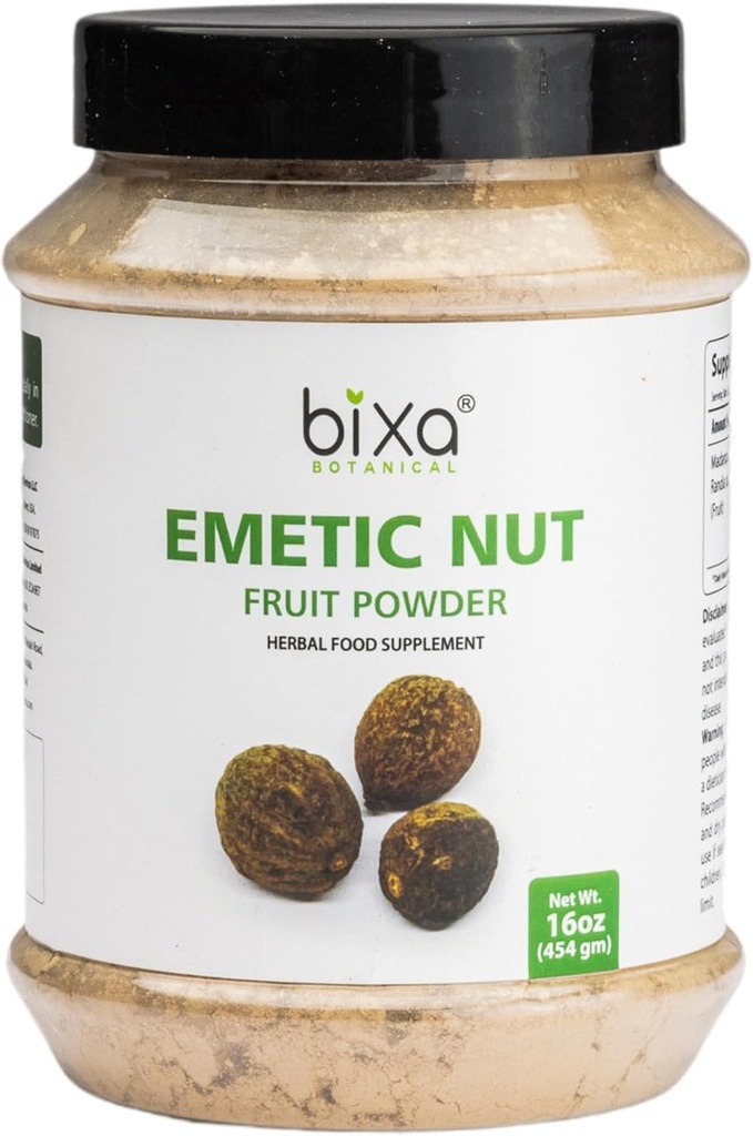 bixa BOTANICAL Emetic Nut Powder ← Randia dumetorum  1 Libra / 16 OZ ← Promueve la eliminación de toxinas ANTE Ayurvedic Herbal Suplemento TENIDO Gluten Free, Non-GMO, Vegan, 100% Puro.